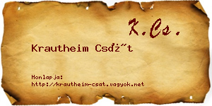 Krautheim Csát névjegykártya